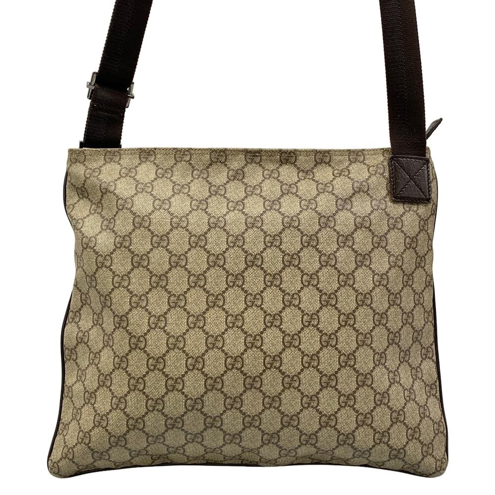Gucci GG Plus/GG Supreme Shoulder Bag 141198 Beige Dark Brown PVC Leather - Picture 3 of 15